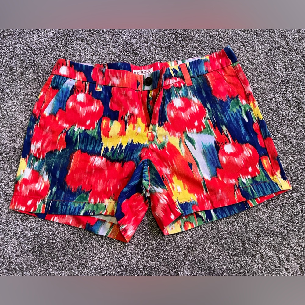 Merona Women's Floral Print Shorts - Red Multicolor